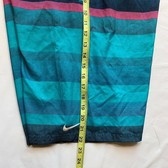 Nike Swim Trunks Board Shorts Mens Medium M Mesh Brief‎ Swoosh Colorful Striped - Picture 12 of 12